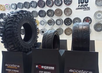 Tiga ban mobil balap dari PT Elangperdana Tyre Industry meluncur di IIMS 2024